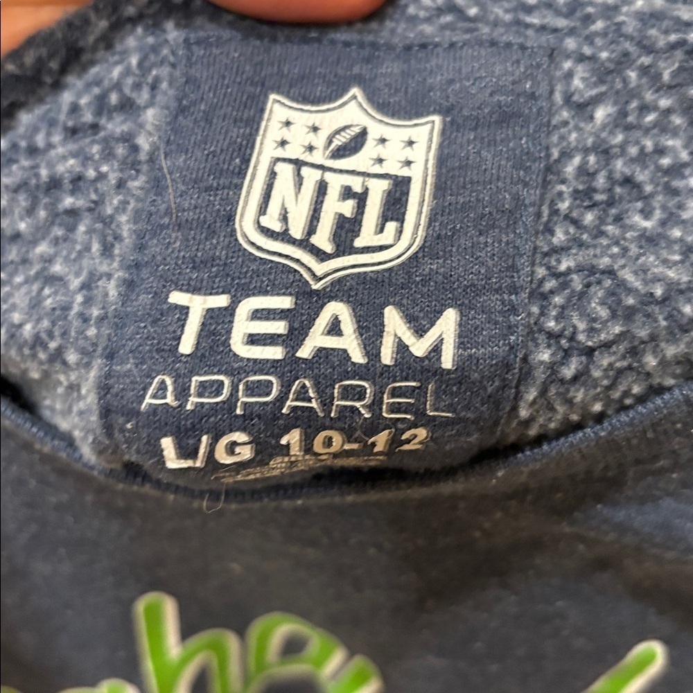 NFL Seahawks Navy and Green kids Sweatshirt - Picture 5 of 9